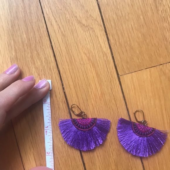 Shashi Sophie Fan Earrings in purple - Picture 4 of 8